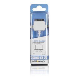 Whitenergy Kabel do przesyłu danych 3w1: Micro USB, Lightning, iPhone 4, 100cm, biały